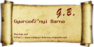 Gyurcsányi Barna névjegykártya